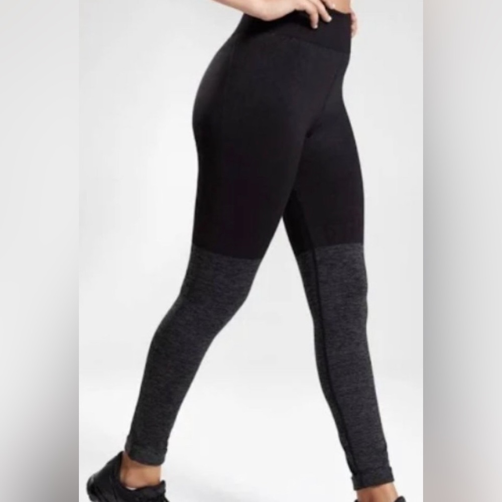 Gymshark Black & Gray Two Tone Activewear Leggings Size M
